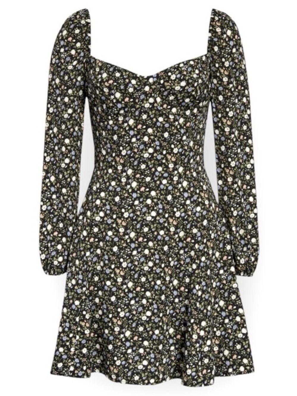 Reformation Mochi Long Sleeve Black Floral Espirit Size 8 - Picture 8 of 8